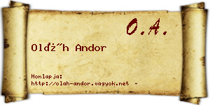 Oláh Andor névjegykártya